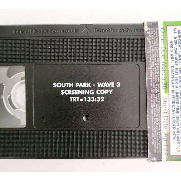 1998 South Park Wave 3 VHS Special Screening Copy Promo w/ Movie Trailer E59 - Picture 2 of 2
